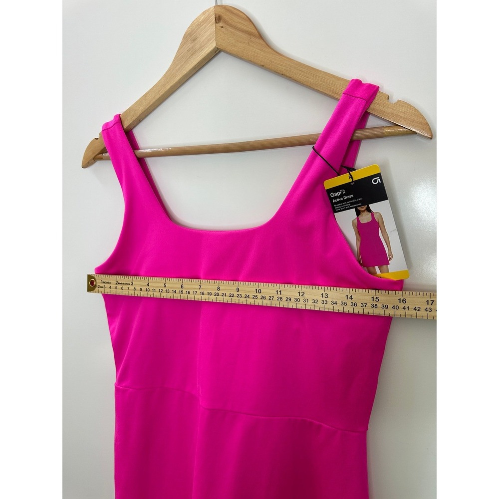 NEW Gap Active Tank Dress Hot Pink Medium GapFit Cup Bra Wicking Pickball Tennis - Picture 11 of 16
